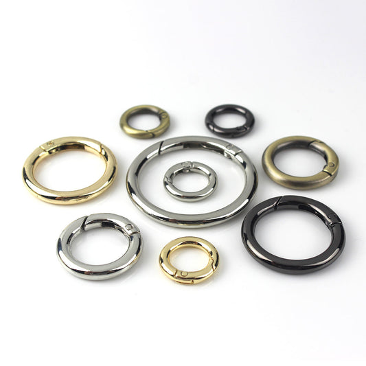 10pcs Alloy Spring Gate Clasp O ring, Opening Ring 10mm - 50mm
