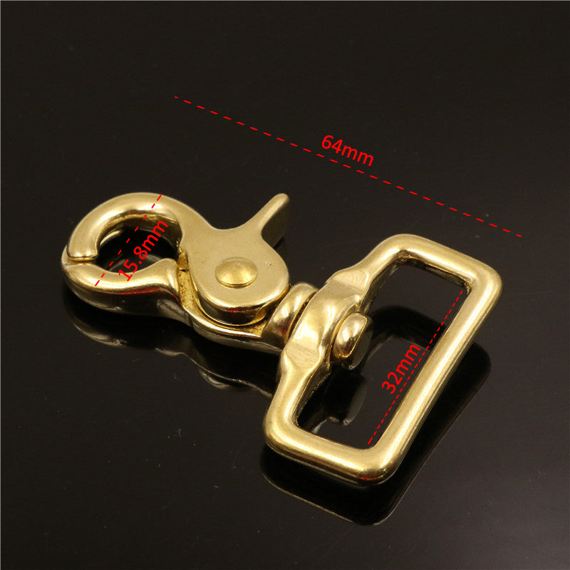 Brass Trigger Snap Hook, Square Eye Snap