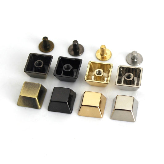 Square Shape Alloy Bag Feet 11mm, Screw Back Rivet