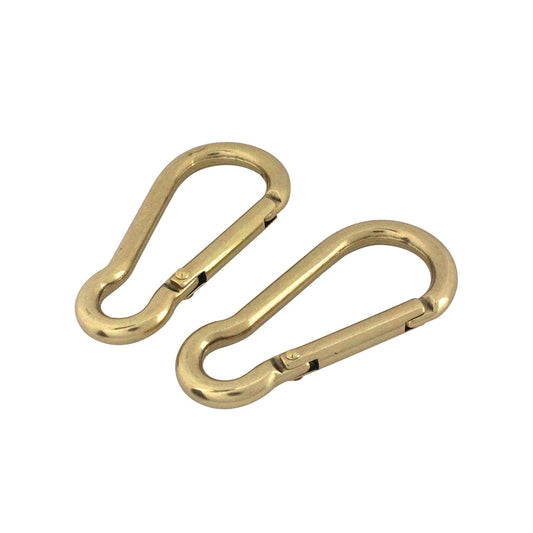 Carabiner Hook Solid Brass, Push Gate Clasp