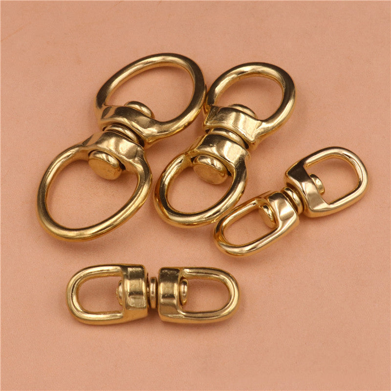 Solid Brass Swivel Eye, Rotating Keyring, Bag Strap Connector