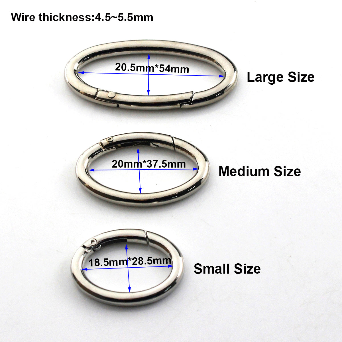 Alloy Spring Gate Clasp Oval O ring, Opening Ring