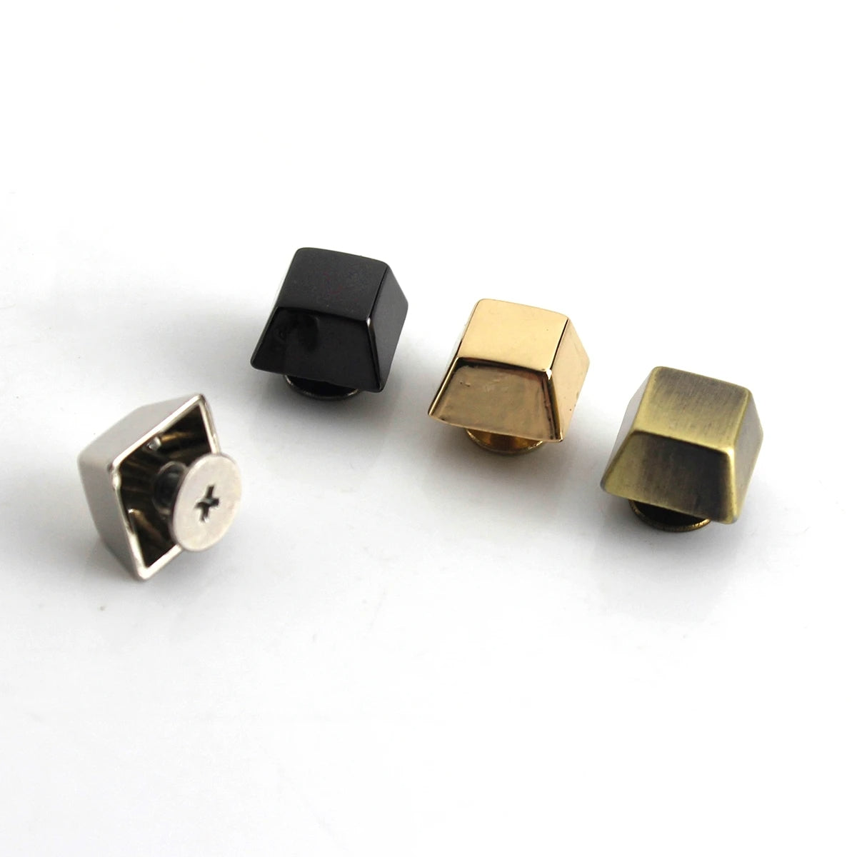 Square Shape Alloy Bag Feet 11mm, Screw Back Rivet