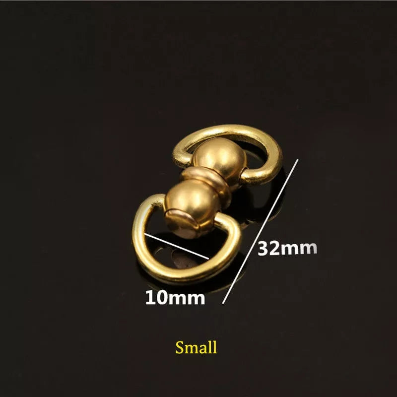 Solid Brass Swivel Eye Connector, Double Ended D Ring