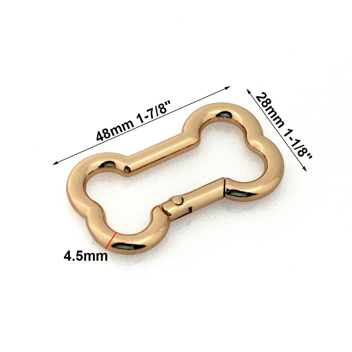 Bone Shape Alloy Spring Gate Clasp O ring, Opening Ring