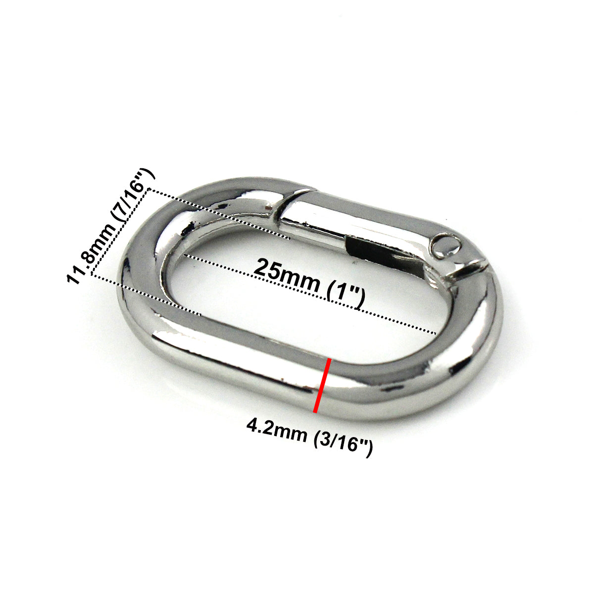 Alloy Spring Gate Clasp Oval O ring, Opening Ring 25mm