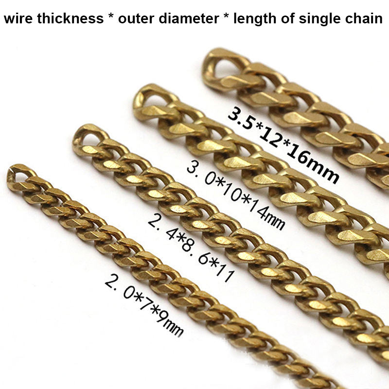 Solid Brass Flat Curb Link Chain