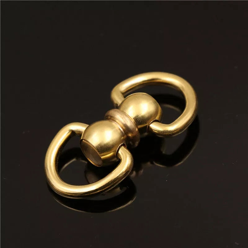 Solid Brass Swivel Eye Connector, Double Ended D Ring