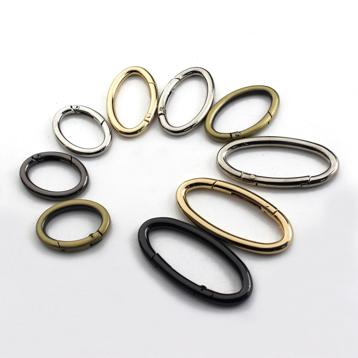 Alloy Spring Gate Clasp Oval O ring, Opening Ring