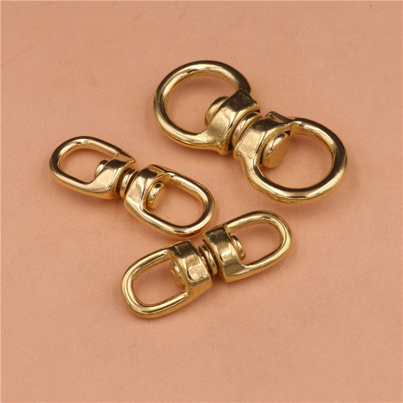 Solid Brass Swivel Eye, Rotating Keyring, Bag Strap Connector