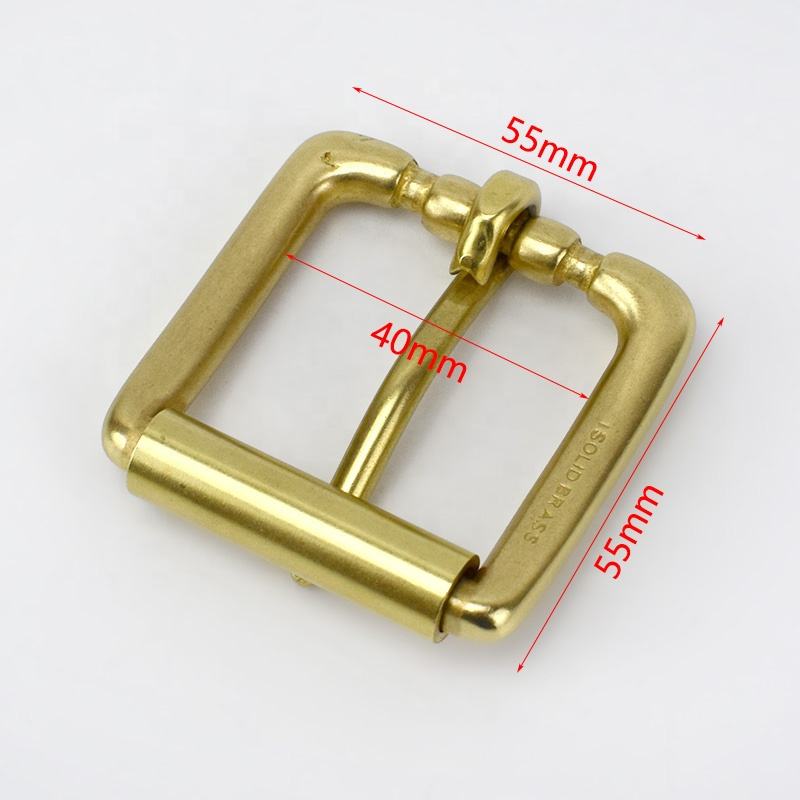 38mm Solid Brass Heel Bar Roller Belt Buckle