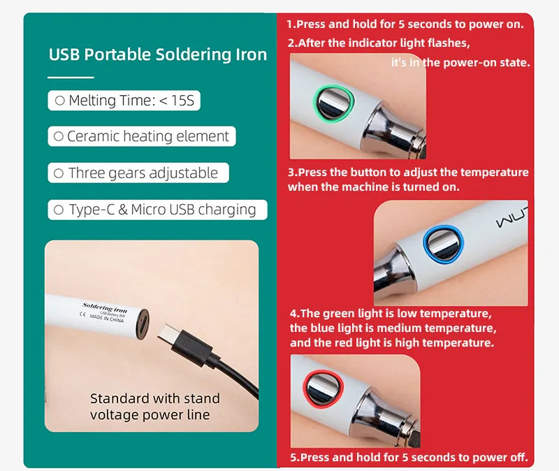 USB Thread Burning Tool, Soldering Iron