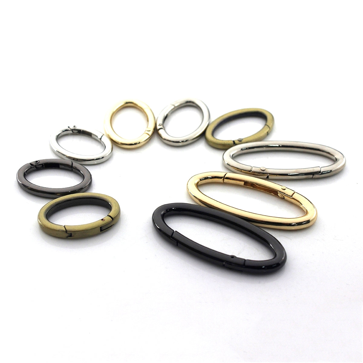 Alloy Spring Gate Clasp Oval O ring, Opening Ring