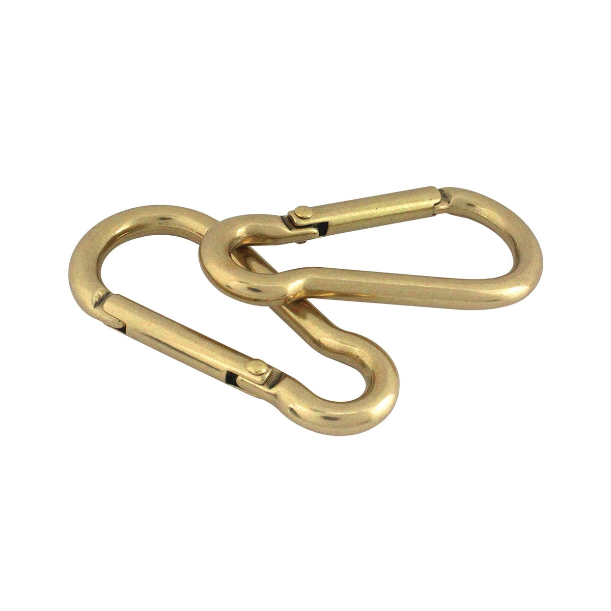 Carabiner Hook Solid Brass, Push Gate Clasp