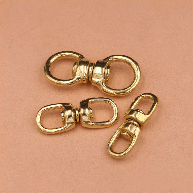 Solid Brass Swivel Eye, Rotating Keyring, Bag Strap Connector