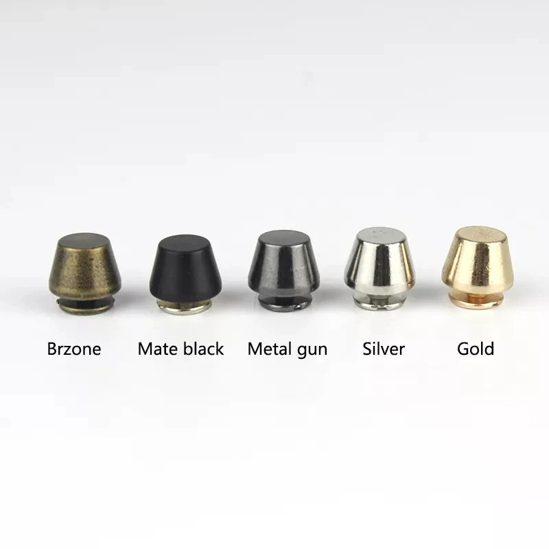 Bucket Shape Alloy Bag Feet 10 x 7mm, Solid Screw Back Rivet