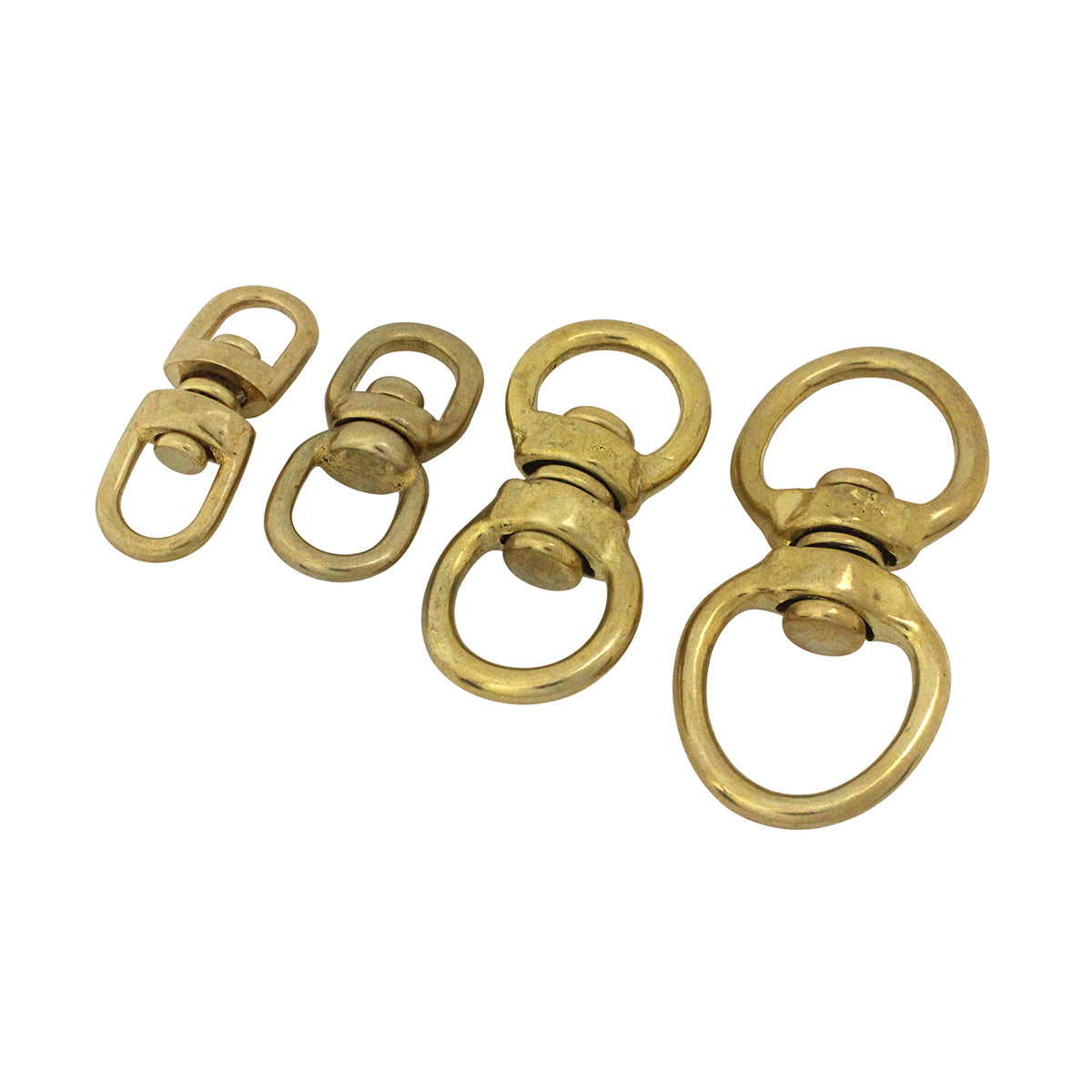 Solid Brass Swivel Eye, Rotating Keyring, Bag Strap Connector