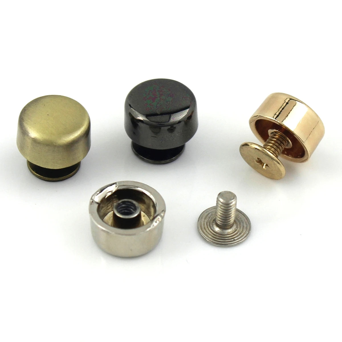 Round Alloy Bag Feet 10mm, Screw Back Rivet