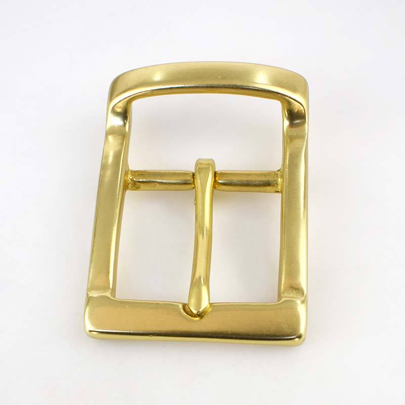 40mm Solid Brass Rectangle Center Bar Belt Buckle