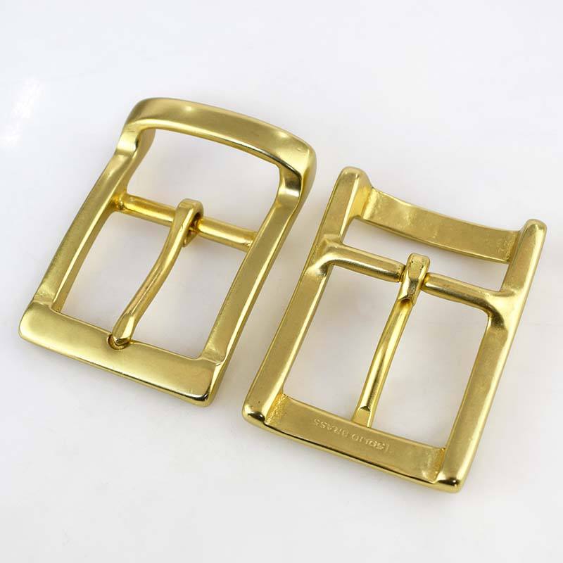 40mm Solid Brass Rectangle Center Bar Belt Buckle