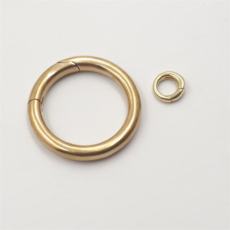 Solid Brass Spring Clasp O ring, Carabiner Hook, Keychain