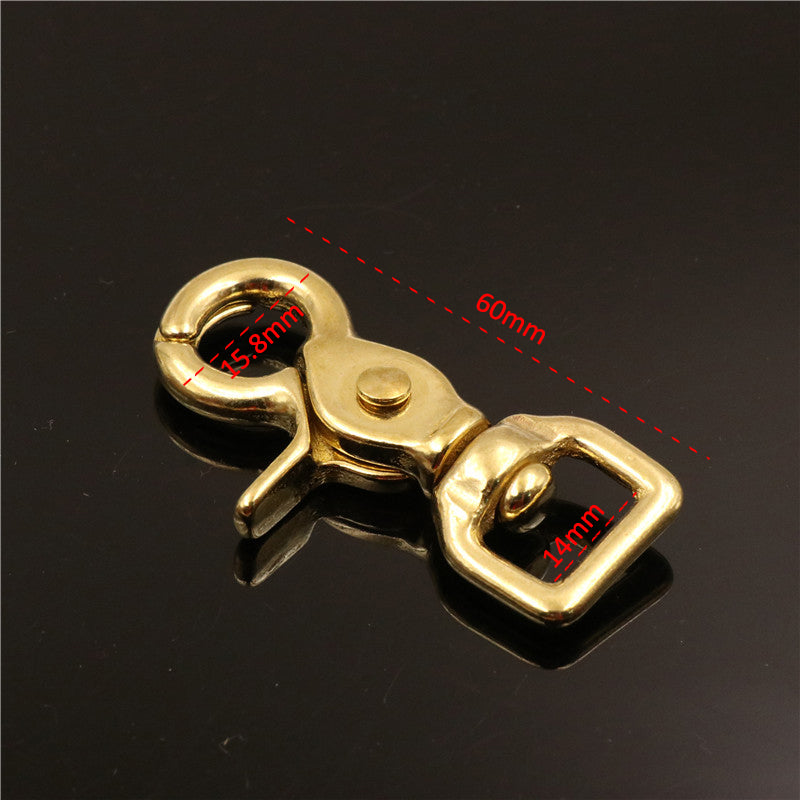 Brass Trigger Snap Hook, Square Eye Snap