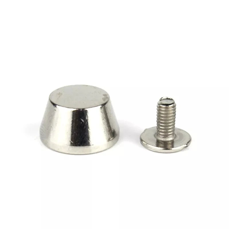 Bucket Shape Alloy Bag Feet 12 x 7mm, Solid Screw Back Rivet