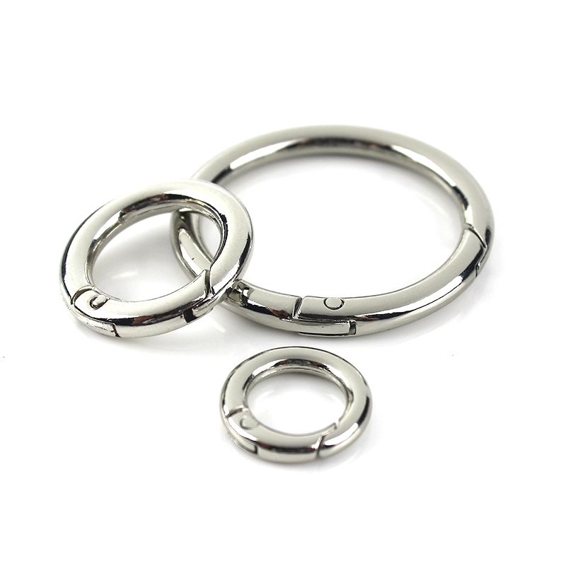 10pcs Alloy Spring Gate Clasp O ring, Opening Ring 10mm - 50mm