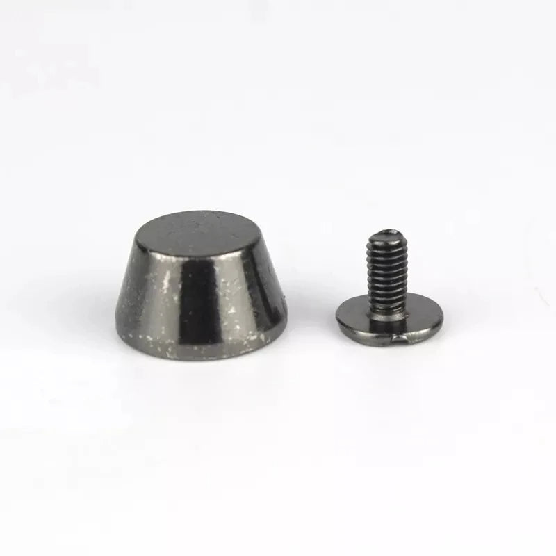 Bucket Shape Alloy Bag Feet 12 x 7mm, Solid Screw Back Rivet