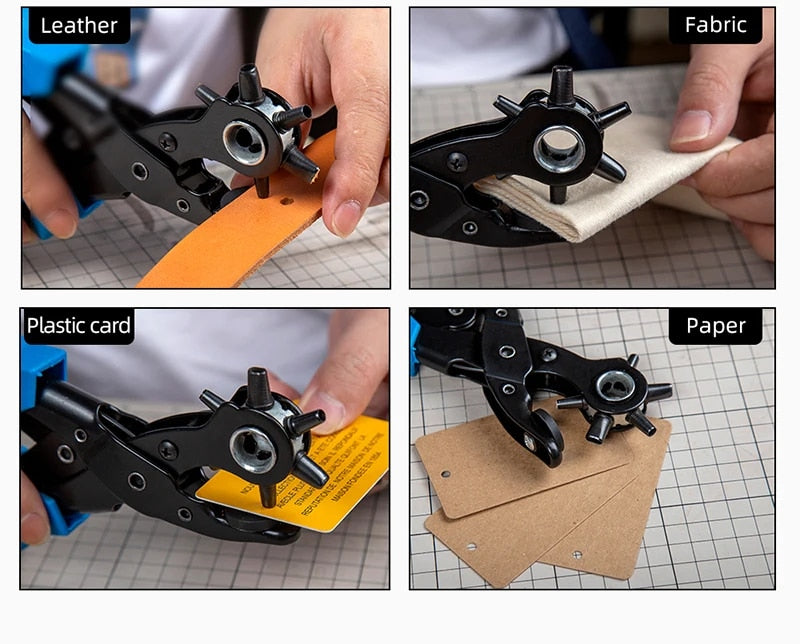 Rotary Hole Punch for Leather