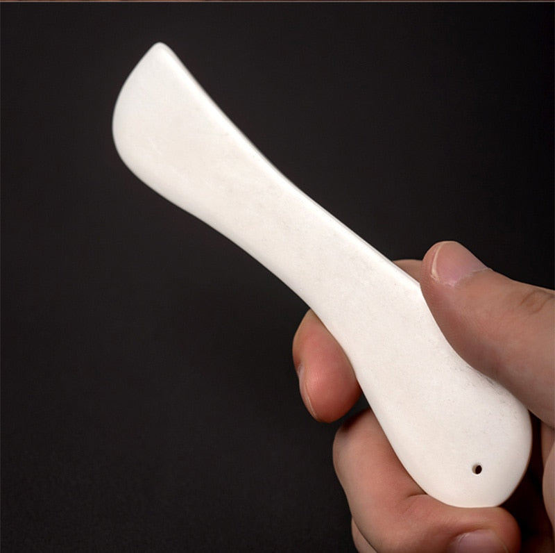 Rounded Shape Genuine Ox Bone Folder for Leather and Paper Craft