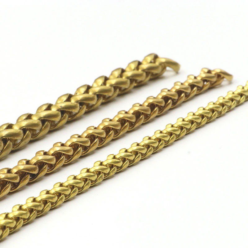 Solid Brass Wheat Link Chain for Bags and Leather Goods