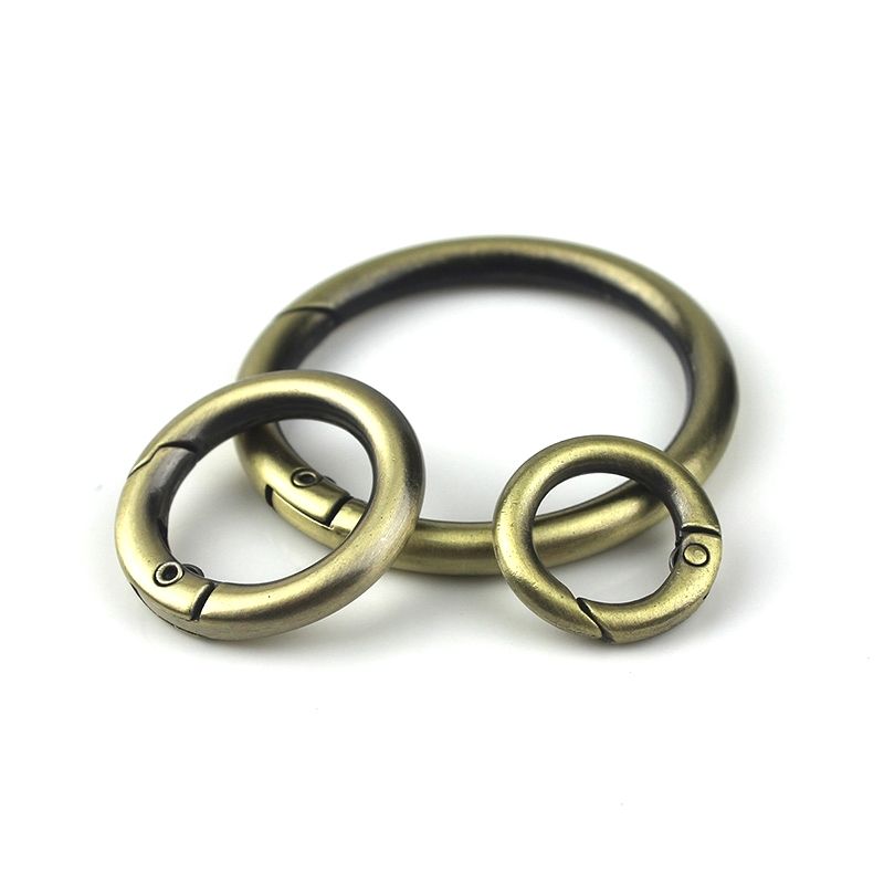 10pcs Alloy Spring Gate Clasp O ring, Opening Ring 10mm - 50mm