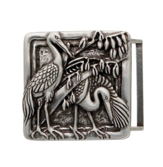 Stork, Crane, Bird Design 3-D Trophy Belt Buckle