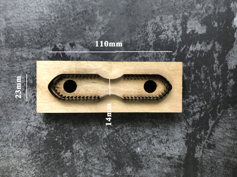 Leather Strap End Tab Cutting Dies with Wood Frame