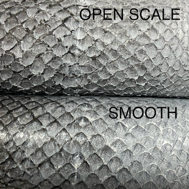 Salmon Leather, Natural with Smooth Scales Light Shine or Open Scales Matte