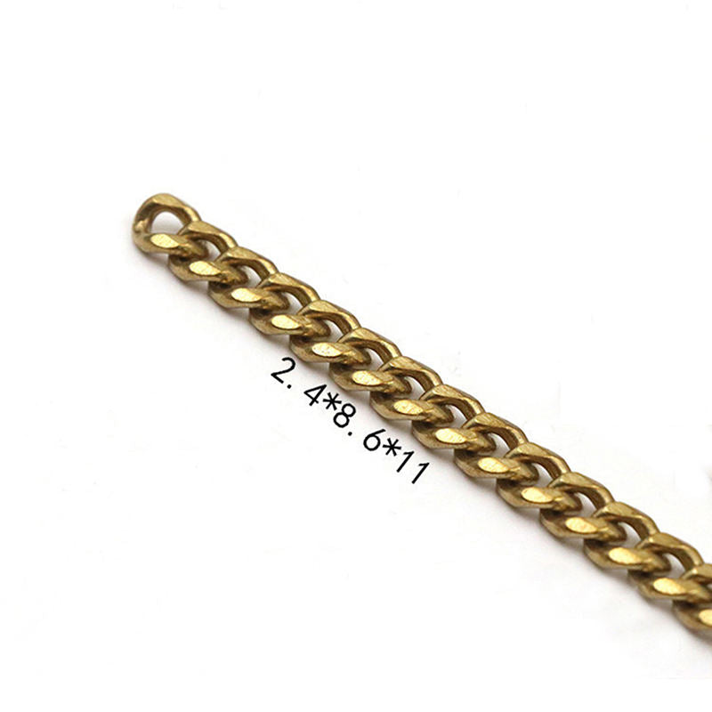 Solid Brass Flat Curb Link Chain