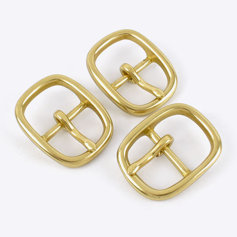 25mm Solid Brass Square Center Bar Belt Buckle