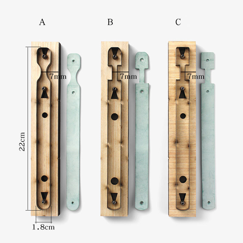 Leather Key Fob, Keychain Tab Cutting Dies with Wood Frame