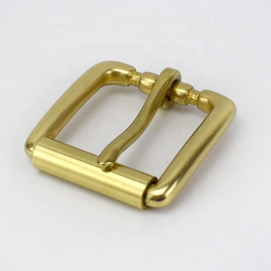 38mm Solid Brass Heel Bar Roller Belt Buckle