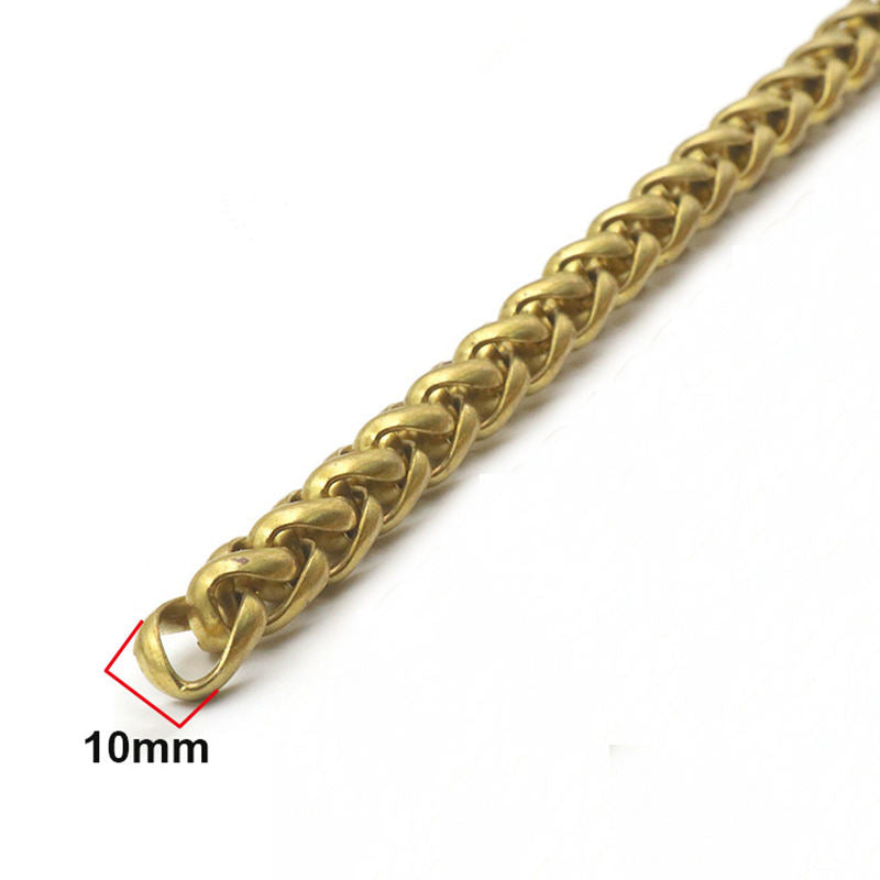 Solid Brass Wheat Link Chain for Bags and Leather Goods