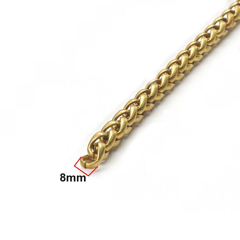 Solid Brass Wheat Link Chain for Bags and Leather Goods