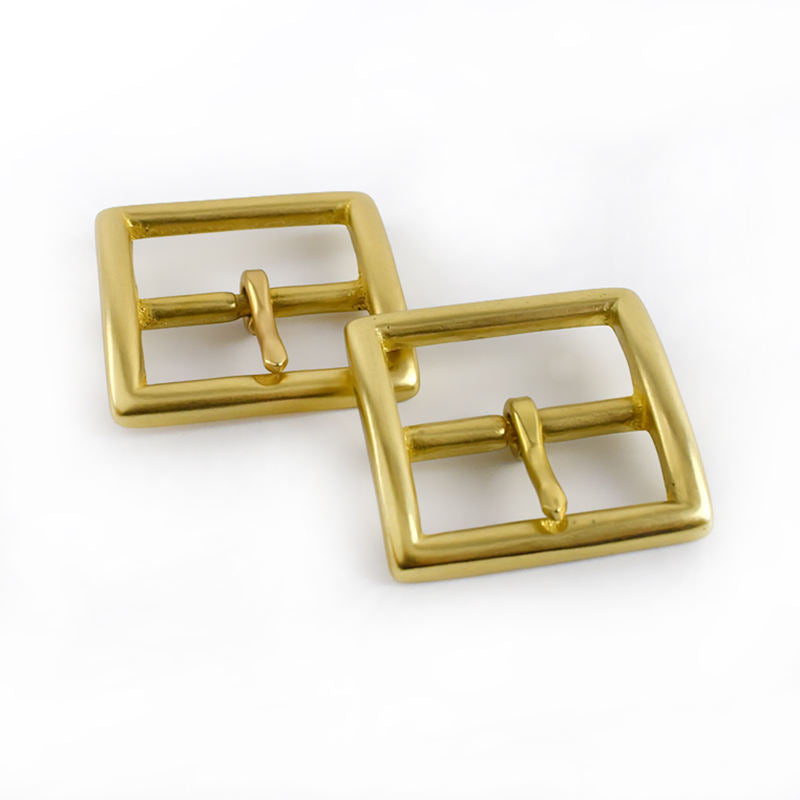 40mm Solid Brass Square Center Bar Belt Buckle