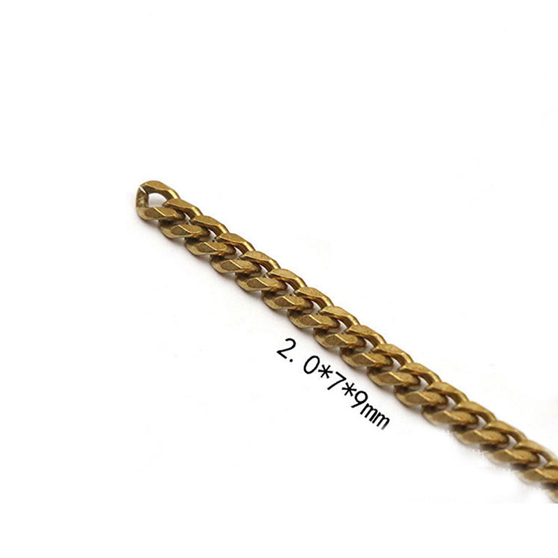 Solid Brass Flat Curb Link Chain