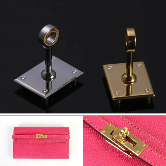 Stainless Steel Rectangle Turn Twist Lock for Leather Goods Clutches