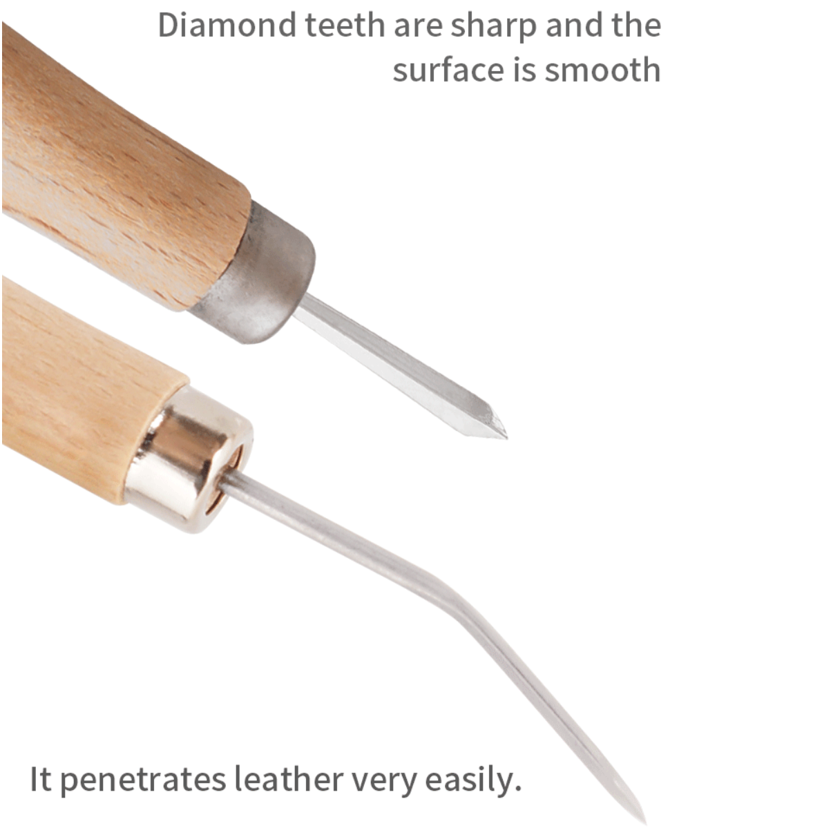 Diamond and Curved Point Sewing Awl, Sewing Awl for Leather