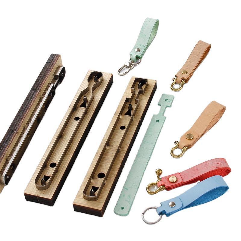 Leather Key Fob, Keychain Tab Cutting Dies with Wood Frame