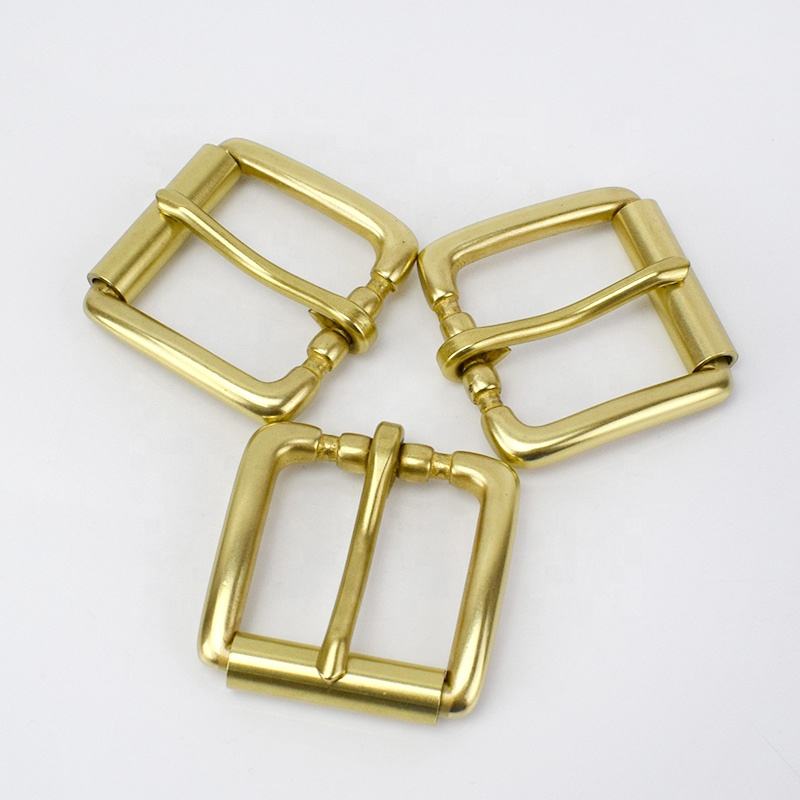 38mm Solid Brass Heel Bar Roller Belt Buckle