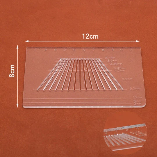 Pricking Iron Spacing Adjustment Template, Acrylic for Equal Spacing of Hand Stitching