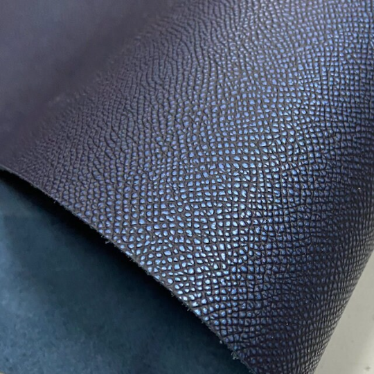 Metallic Blue Epsom Calf Leather